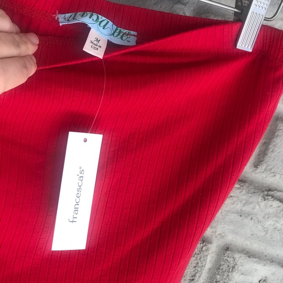 Francesca’s Red Ribbed Tube Top - Picture 3 of 5